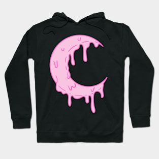 Drip Moon Pink Y2K Pastel Goth Kawaii Japanese Vaporwave Hoodie